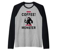 Divertente Design del caffè: Senza caffè Sono Un Mostro! Maglia con Maniche Raglan
