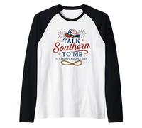 Divertente design del fascino del sud per donne USA del 4 luglio Maglia con Maniche Raglan