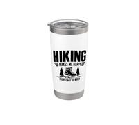Divertente design "Hiking makes me happy people not so much" Bicchiere termico in acciaio inox doppia parete