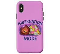 Divertente design invernale a forma di orsetto che dorme in modalità ibernazione Custodia per iPhone X/XS