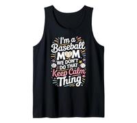 Divertente design Keep Calm Baseball Mom con divertente palla a forma di cuore Canotta
