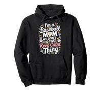 Divertente design Keep Calm Baseball Mom con divertente palla a forma di cuore Felpa con Cappuccio
