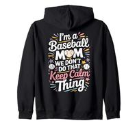 Divertente design Keep Calm Baseball Mom con divertente palla a forma di cuore Felpa con Cappuccio