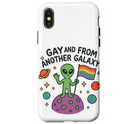 Divertente design LGBTQ+ Alien Pride con citazione del pianeta dello spazio esterno Custodia per iPhone X/XS