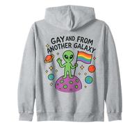 Divertente Design LGBTQ+ Alien Pride con Citazione del Pianeta dello Spazio Esterno Felpa con Cappuccio