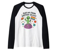 Divertente Design LGBTQ+ Alien Pride con Citazione del Pianeta dello Spazio Esterno Maglia con Maniche Raglan