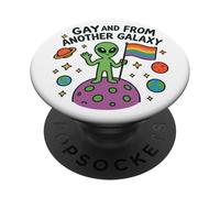 Divertente design LGBTQ+ Alien Pride con citazione del pianeta dello spazio esterno PopSockets PopGrip Adesivo
