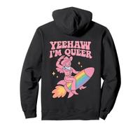 Divertente design LGBTQ+ Cowboy Pride Western Rainbow Rocket Felpa con Cappuccio