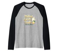 Divertente Design Natalizio Making Spirits Bright Mostly Mine Maglia con Maniche Raglan