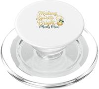 Divertente design natalizio "Making Spirits Bright Mostly Mine" PopSockets PopGrip per MagSafe