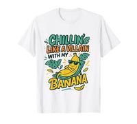 Divertente Design retrò Chillin' Like a Villain with My Banana Maglietta