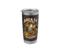 Divertente Design Retro per il Camping Area 51 Bicchiere termico in acciaio inox doppia parete