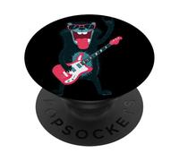 Divertente design rock castoro cartone animato animale chitarrista PopSockets PopGrip Adesivo