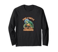 Divertente Design Save The Turtles Maglia a Manica