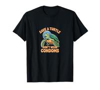 Divertente Design Save The Turtles Maglietta