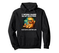 Divertente Design Shih Poo Dog I Work Hard Shih Poo Lovers Felpa con Cappuccio