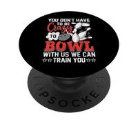 Divertente design umoristico della lega di allenamento del bowling PopSockets PopGrip Adesivo