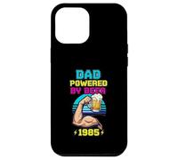 Divertente design vintage con scritta "Dad Powered by Beer and 1985" Custodia per iPhone 12 Pro Max
