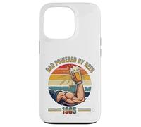 Divertente design vintage con scritta "Dad Powered by Beer and 1985" Custodia per iPhone 13 Pro