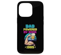 Divertente design vintage con scritta "Dad Powered by Beer and 1985" Custodia per iPhone 13 Pro