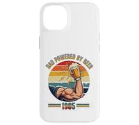 Divertente design vintage con scritta "Dad Powered by Beer and 1985" Custodia per iPhone 14 Plus