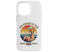 Divertente design vintage con scritta "Dad Powered by Beer and 1985" Custodia per iPhone 14 Pro Max
