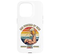 Divertente design vintage con scritta "Dad Powered by Beer and 1985" Custodia per iPhone 15 Pro