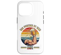 Divertente design vintage con scritta "Dad Powered by Beer and 1985" Custodia per iPhone 16 Pro