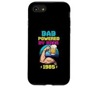 Divertente design vintage con scritta "Dad Powered by Beer and 1985" Custodia per iPhone SE (2020) / 7/8