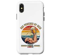 Divertente design vintage con scritta "Dad Powered by Beer and 1985" Custodia per iPhone X/XS