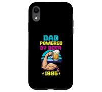 Divertente design vintage con scritta "Dad Powered by Beer and 1985" Custodia per iPhone XR