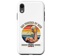 Divertente design vintage con scritta "Dad Powered by Beer and 1985" Custodia per iPhone XR