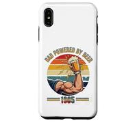 Divertente design vintage con scritta "Dad Powered by Beer and 1985" Custodia per iPhone XS Max