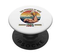 Divertente design vintage con scritta "Dad Powered by Beer and 1985" PopSockets PopGrip Adesivo