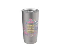 Divertente design vintage con scritta "Please be patient with me" Bicchiere termico in acciaio inox doppia parete