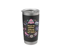 Divertente design vintage con scritta "Please be patient with me" Bicchiere termico in acciaio inox doppia parete