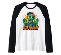 Divertente design zombie con scritta "Bist du OAG", stile fumetto Maglia con Maniche Raglan