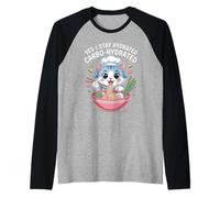 Divertente Detto Carbo Idratato Gatto Noodle Giochi di Parole Scherzo Donne Uomini Maglia con Maniche Raglan