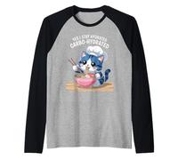 Divertente Detto Carbo Idratato Gatto Noodle Giochi di Parole Scherzo Donne Uomini Maglia con Maniche Raglan