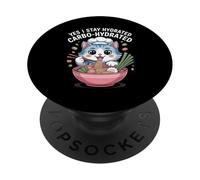 Divertente Detto Carbo Idratato Gatto Noodle Giochi di parole Scherzo Donne Uomini PopSockets PopGrip Adesivo