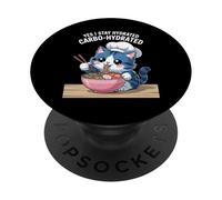 Divertente Detto Carbo Idratato Gatto Noodle Giochi di parole Scherzo Donne Uomini PopSockets PopGrip Adesivo