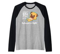 Divertente detto di cane carino - Relax and Chill Maglia con Maniche Raglan