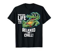 Divertente detto di coccodrillo carino - Relax and Chill Maglietta
