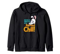 Divertente detto di coniglio carino - Relax and Chill Felpa con Cappuccio