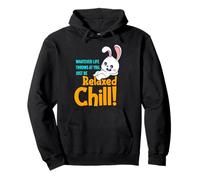 Divertente detto di coniglio carino - Relax and Chill Felpa con Cappuccio