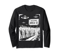 Divertente detto Entrando Area 51 Alien Suit UFO Scena Donne Uomini Maglia a Manica