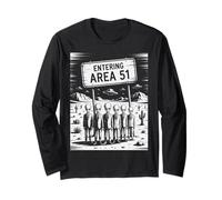 Divertente detto Entrando Area 51 Alien Suit UFO Scena Donne Uomini Maglia a Manica