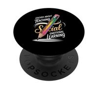 Divertente detto entusiasta di insegnare insegnante di apprendimento sociale PopSockets PopGrip Adesivo