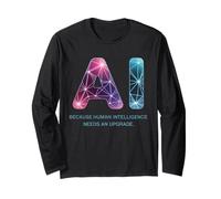 Divertente Detto Intelligenza Umana AI Aggiornamento Donne Uomini Bavaglio Maglia a Manica