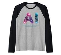 Divertente Detto Intelligenza Umana AI Aggiornamento Donne Uomini Bavaglio Maglia con Maniche Raglan